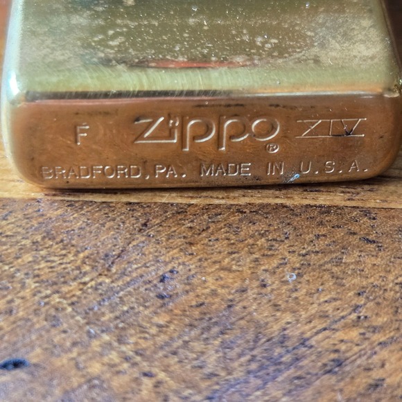 Vintage Solid Brass Slim Mini Zippo - Picture 2 of 9